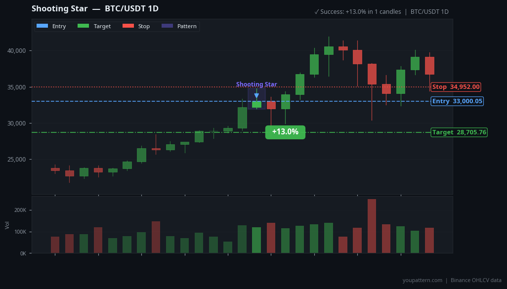 Shooting Star on BTC/USDT 1D — Jan 03, 2021 — success example