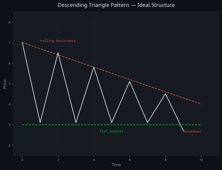 Descending Triangle Pattern — visual diagram