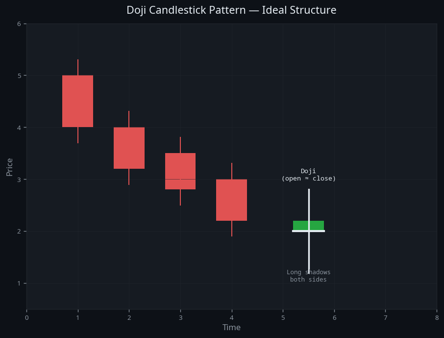 Doji Candlestick Pattern — visual diagram