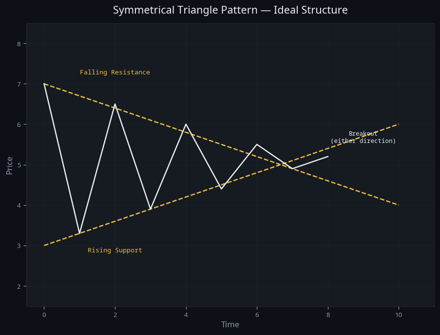 Symmetrical Triangle Pattern — visual diagram